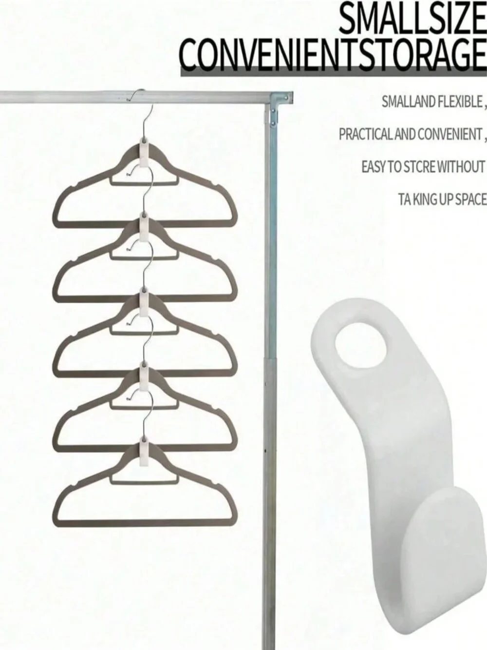 50 pcs White Hanger Connector Hooks, Magic Hanger Hooks, Heavy Duty Cascade